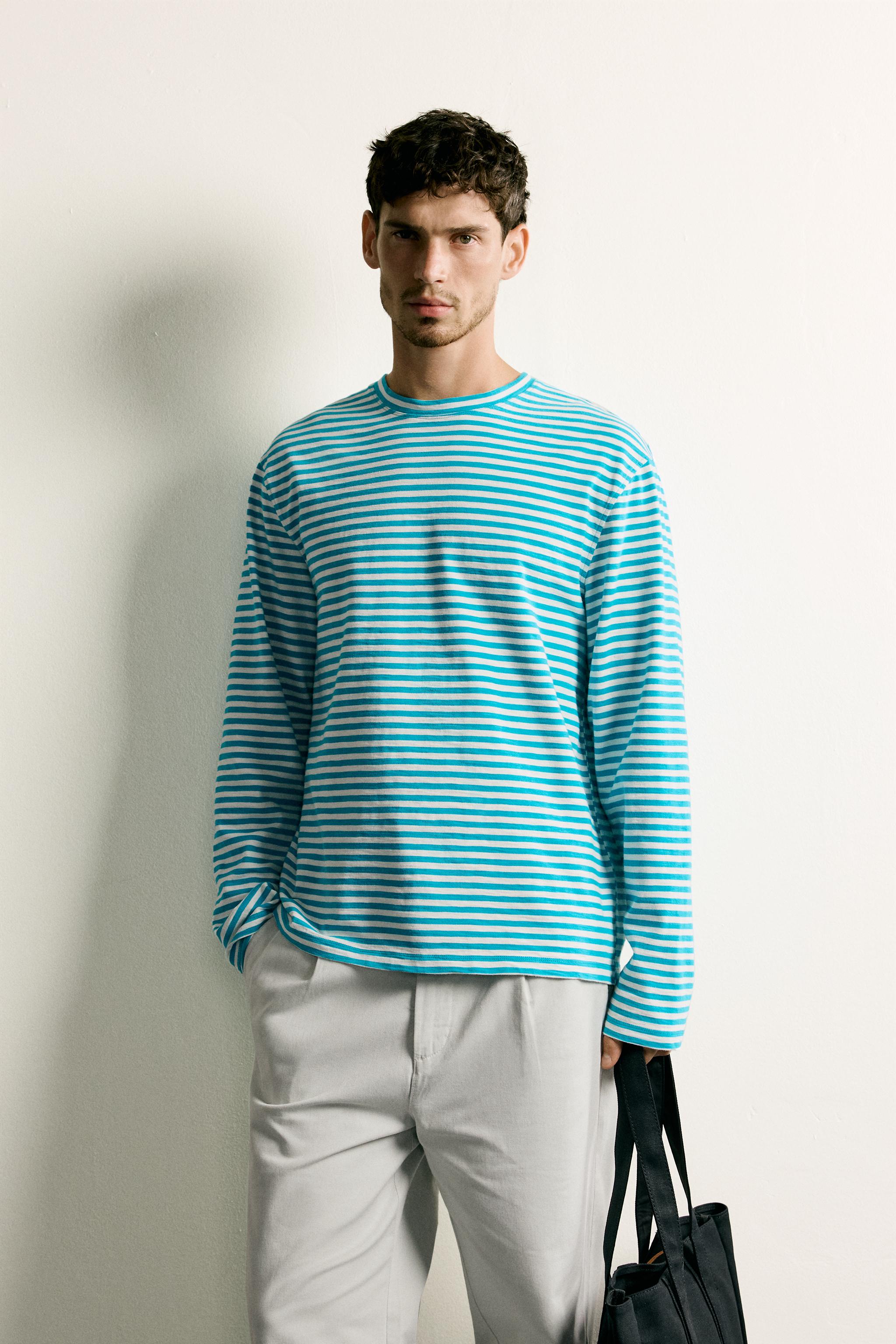 SLUB STRIPE JACQUARD REGULAR FIT T-SHIRT